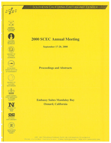 2000 SCEC Annual Meeting UNIVERSrr 0