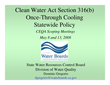 Clean Water Act Section 316(b) Once-Through Cooling . - California