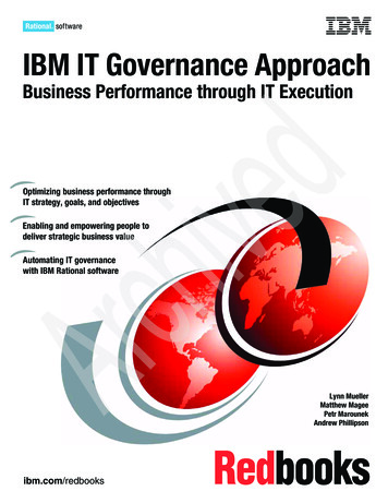 Front Cover IBM IT Governance Approach