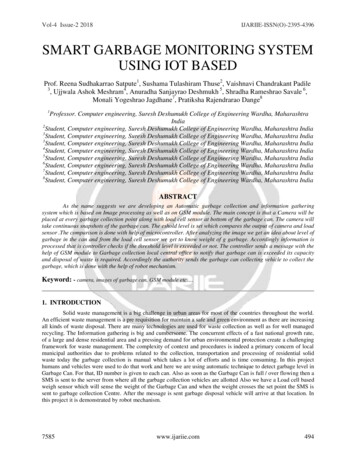Smart Garbage Monitoring System Using Iot Based - Ijariie