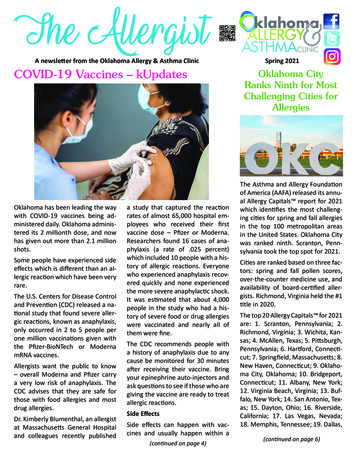 A Newsletter From The Oklahoma Allergy & Asthma Clinic Spring 2021 .