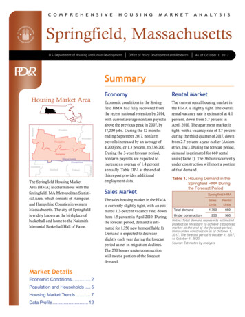 Comprehensive Housing Market Analysis For Springfield . - HUD User
