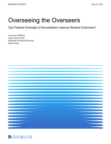 Overseeing The Overseers - Ithaka S R
