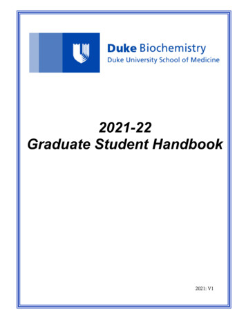 2021-22 Graduate Student Handbook - Duke University