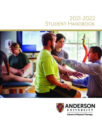 2021-2022 Student Handbook - Andersonuniversity.edu