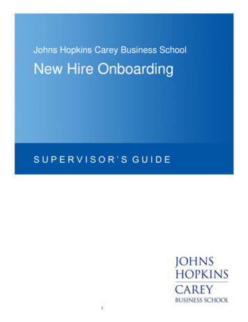 Johns Hopkins Carey Business School New Hire Onboarding