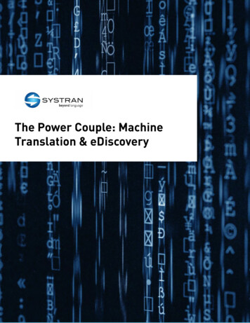 The Power Couple: Machine Translation & EDiscovery