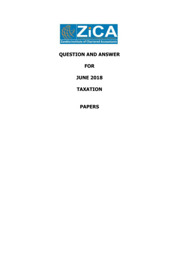 Question And Answer For June 2018 Taxation Papers