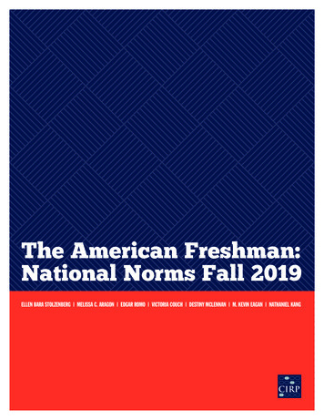 The American Freshman: National Norms Fall 2019