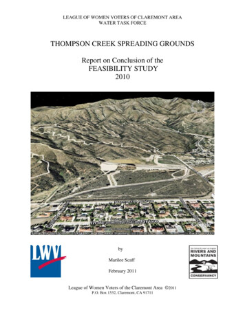 THOMPSON CREEK SPREADING GROUNDS Report On Conclusion Of The .