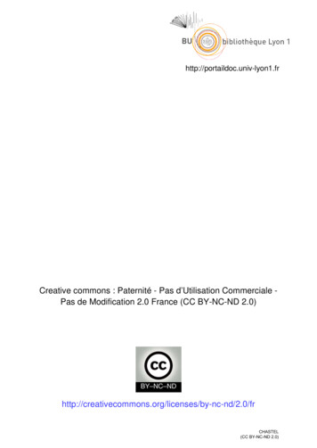 Pas D'Utilisation Commerciale - Claude Bernard University Lyon 1