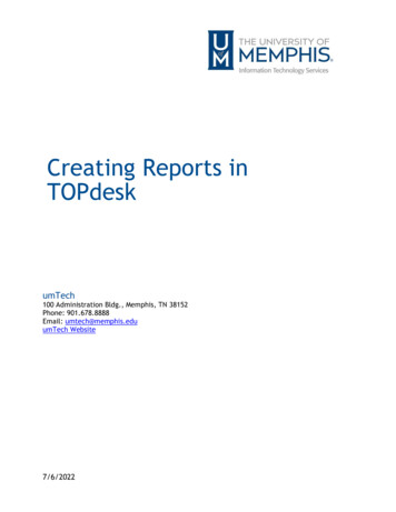 Creating Reports In TOPdesk - University Of Memphis