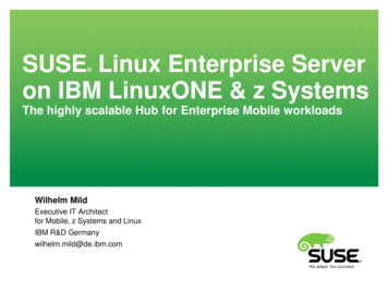 SUSE Linux Enterprise Server On IBM LinuxONE & Z Systems