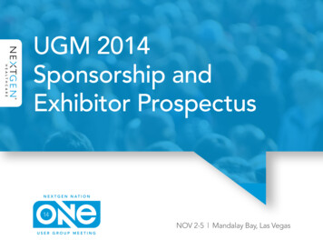 UGM 2014 Sponsorship And Exhibitor Prospectus - NextGen Healthcare
