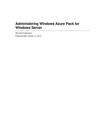 Administering Windows Azure Pack For Windows Server