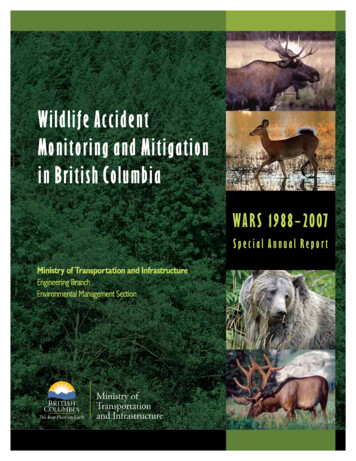 Wildlife Accident Monitoring And Mitigation In British Columbia