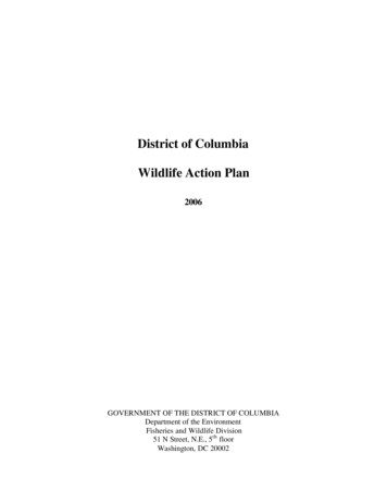 District Of Columbia Wildlife Action Plan - Washington, D.C.