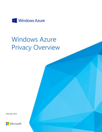 Windows Azure Privacy Overview - OMTI