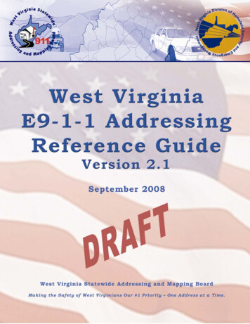 West Virginia 9-1-1 Addressing Handbook