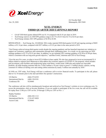 Xcel Earnings Release Q3 2020 - S25.q4cdn 