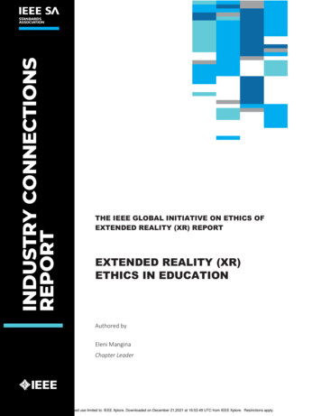 Extended Reality (Xr) Ethics In Education - Ieee Sa