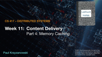 Week 11: Content Delivery - Krzyzanowski 