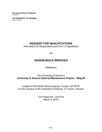 REQUEST FOR QUALIFICATIONS - University Of Arizona