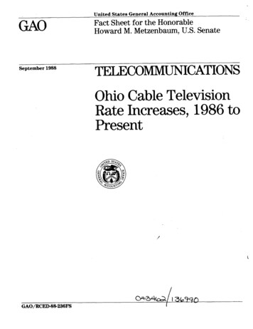RCED-88-236FS Telecommunications: Ohio Cable Television Rate Increases .