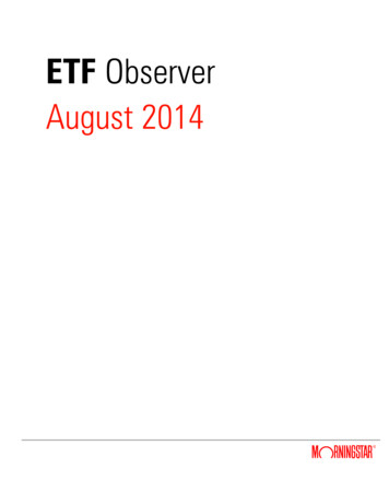 ETF Observer August 2014 - Morningstar, Inc.