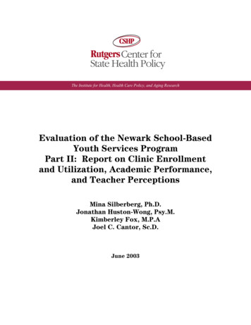 Evaluation Of The Newark School-Based Youth Services Program . - Rutgers