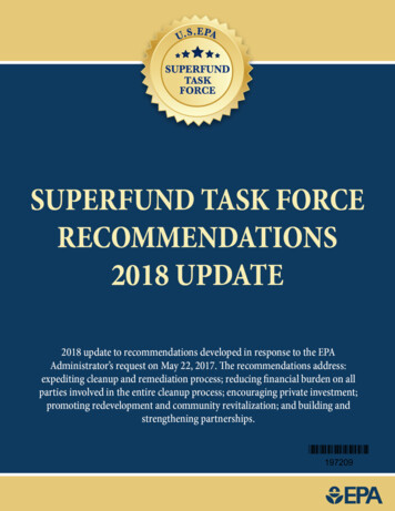 Superfund Task Force Recommendations 2018 Update - Us Epa