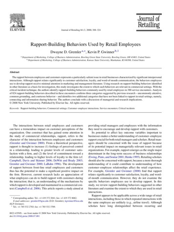 Rapport-Building Behaviors Used By Retail Employees
