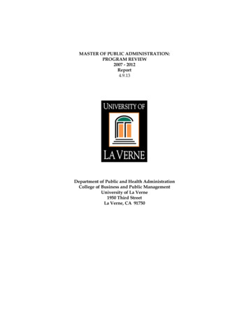 2012 Report 4.9 - University Of La Verne
