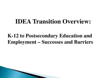 IDEA Transition Overview - Dol.gov