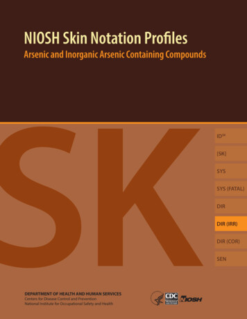 NIOSH Skin Notation Profiles - Cdc.gov