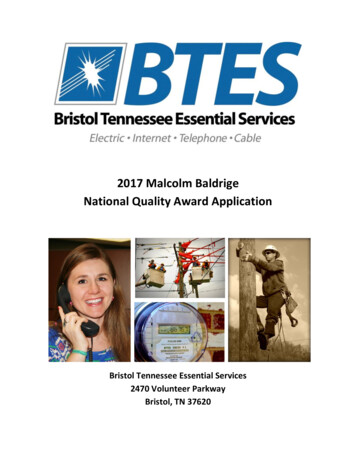 BTES 2017 Malcolm Baldrige Application - NIST
