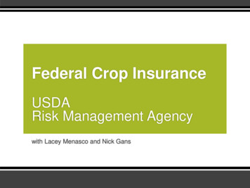 Federal Crop Insurance - College Of Agricultural Sciences