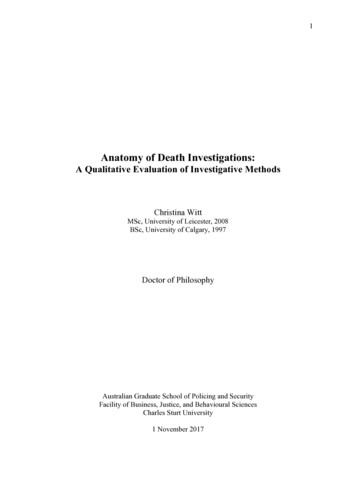 Anatomy Of Death Investigations - Researchoutput.csu.edu.au