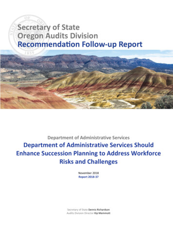 Follow Up Report: DAS Should Enhance Succession Planning To Address .
