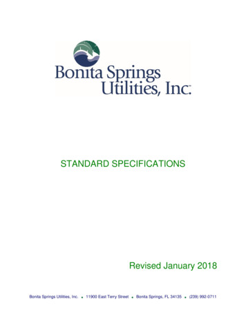 BSU Standard Specifications - Bonita Springs Utilities