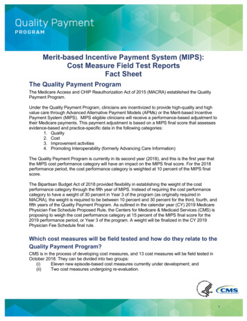 Merit-based Incentive Payment System (MIPS): Cost Measure Field Test .