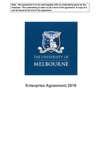 Enterprise Agreement 2018 - University Of Melbourne