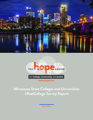 Minnesota State Colleges And Universities #RealCollege Survey Report