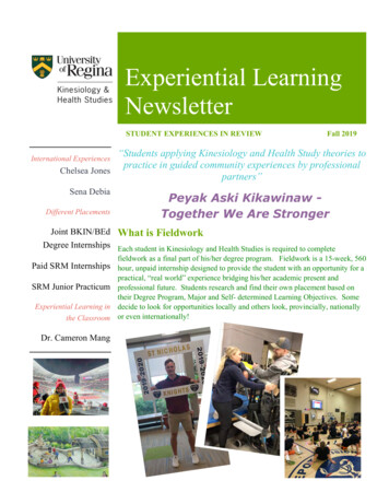 Experiential Learning Newsletter - University Of Regina