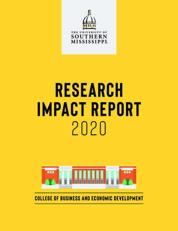 Research Impact Report 2020 - University Of Southern Mississippi