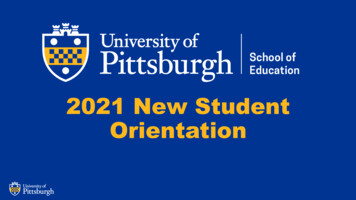 2021 New Student Orientation - University Of Pittsburgh