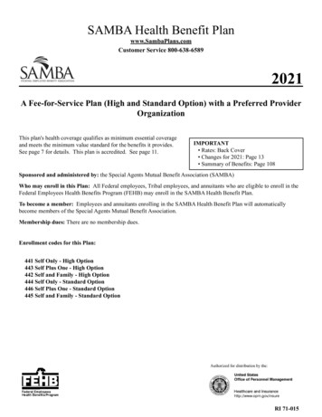 A Fee-for-Service Plan (High And Standard Option) With A . - SAMBA