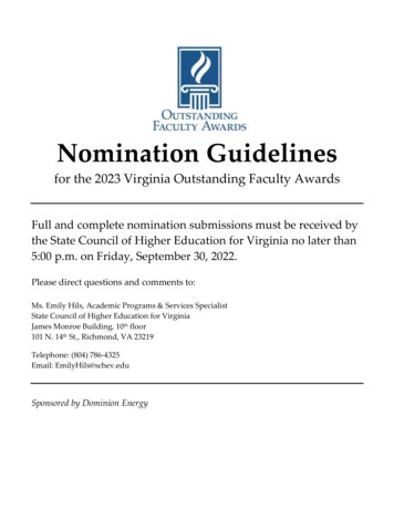 2023 Oustanding Faculty Awards Guidelines - Surveys.schev.edu