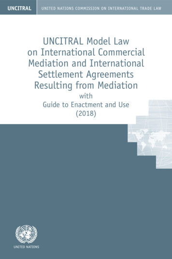 UNCITRAL Model Law On International Commercial Mediation And .