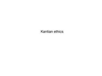 Kantian Ethics - University Of Notre Dame